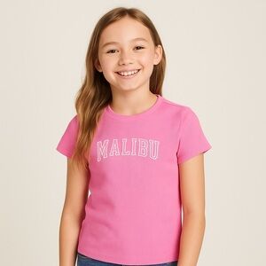 NWT Art Class Girls Malibu Pink Ribbed Short Sleeve Tee Shirt‎ Size M 8